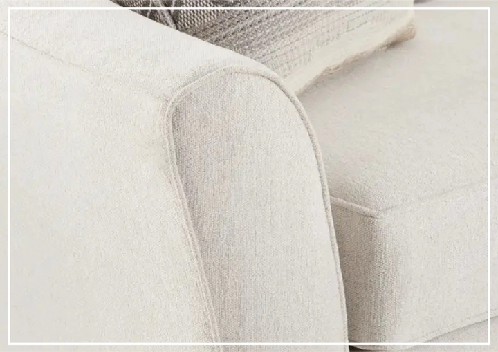 Klaussner Linville Cream Fabric Living Room Set (Sofa + Loveseat)