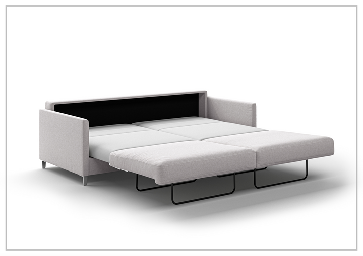 Luonto Elfin Fabric King Sleeper Sofa with Chrome or Wood Legs
