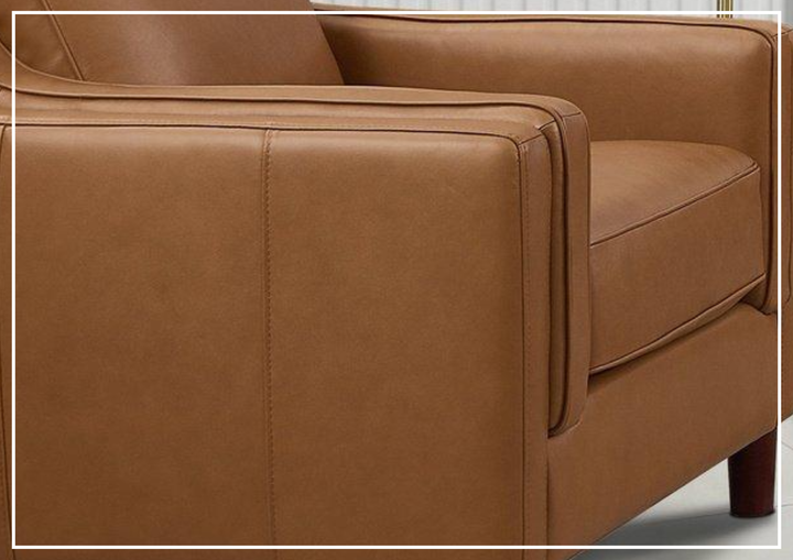 Hydeline Bella Top-grain Leather Chair with Track Arms