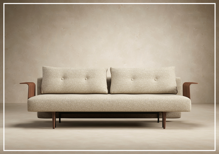 Innovation Living Recast Dark Styletto 2-Seater Fabric Sleeper Sofa-SOFABED