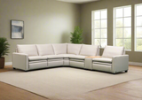Klaussner Roma 6 Piece Beige Leather Power Reclining Sectional Sofa