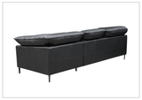 Klaussner Dolce  Leather 3-Seater Stationary Sofa in Black