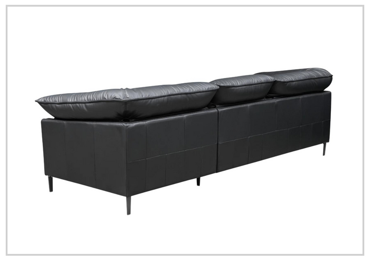 Klaussner Dolce  Leather 3-Seater Stationary Sofa in Black
