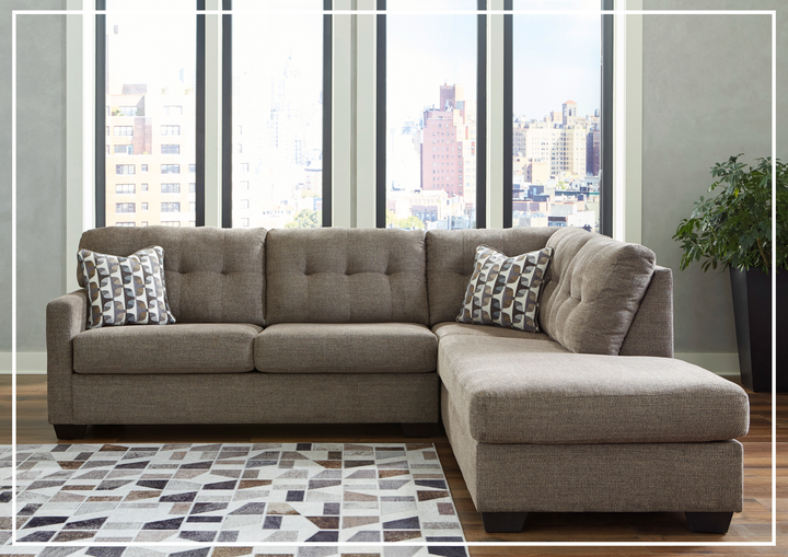 Gio Italia Marston Fabric 2-Piece Sleeper Sectional with Chaise In Light and Dark Color Options