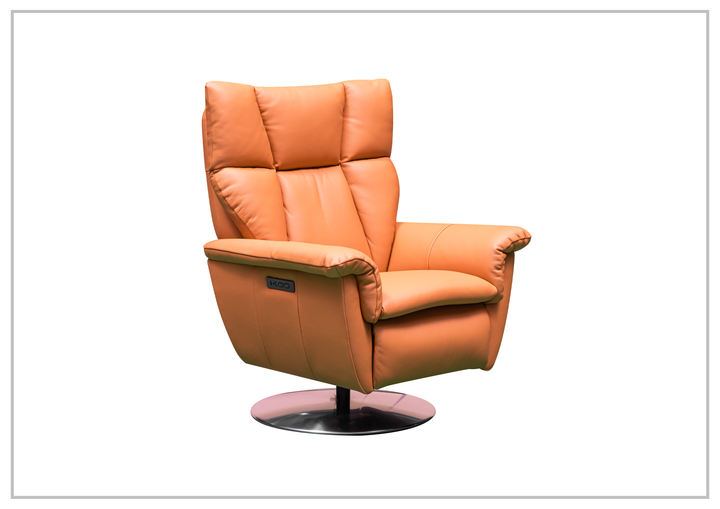 Klaussner Alessandro Leather Double Power Swivel Recliner Chair