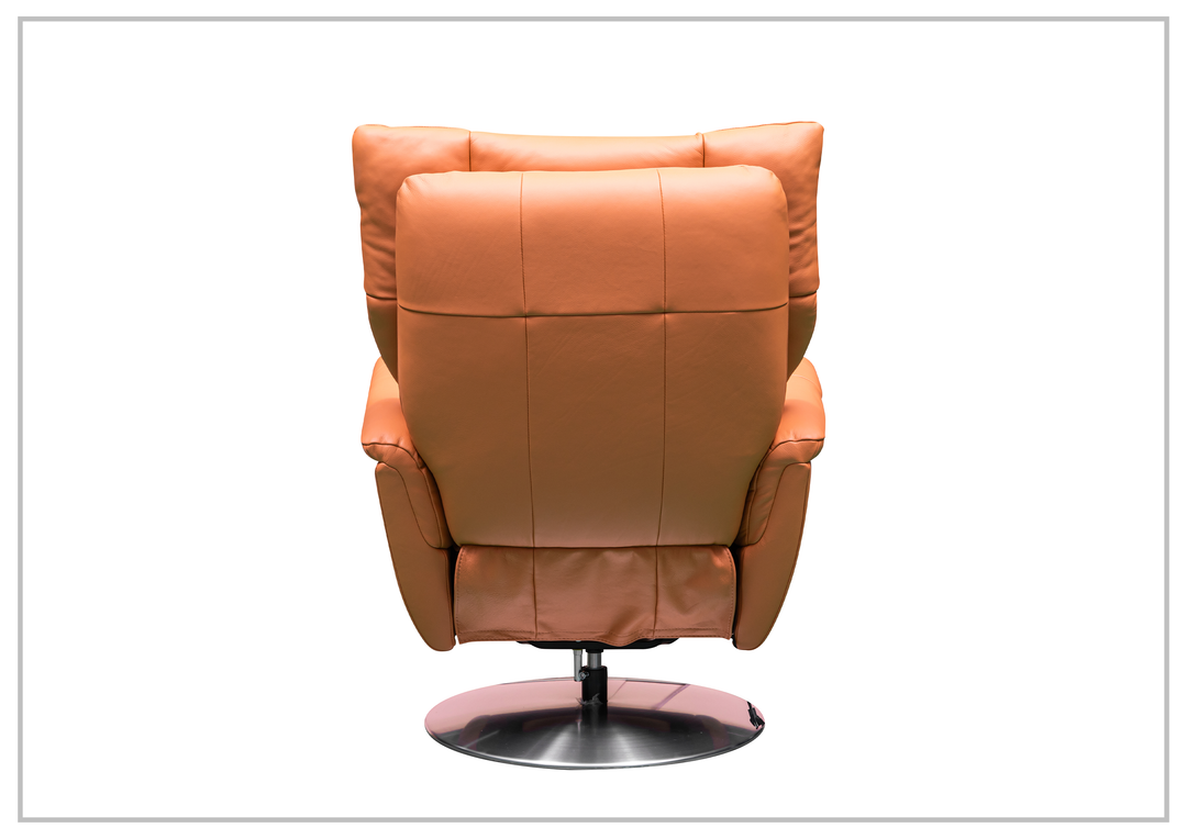 Klaussner Alessandro Leather Double Power Swivel Recliner Chair