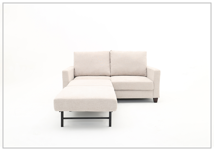 Nova Queen Fabric Sleeper Sofa With Wood and Chrome Legs -sofabed