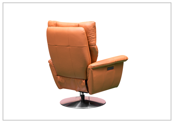 Klaussner Alessandro Leather Double Power Swivel Recliner Chair