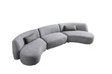 Gio Italia Dovelle Curved Sectional Sofa With Premium Textured Fabric