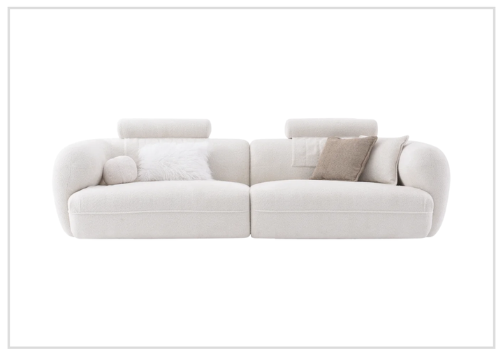 Klaussner Accordis Perry Stationary Fabric Sofa With Curved Arm
