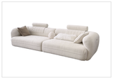 Klaussner Accordis Perry Stationary Fabric Sofa With Curved Arm