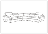 Adley L-shaped Leather Sectional with Adjustable Headrests