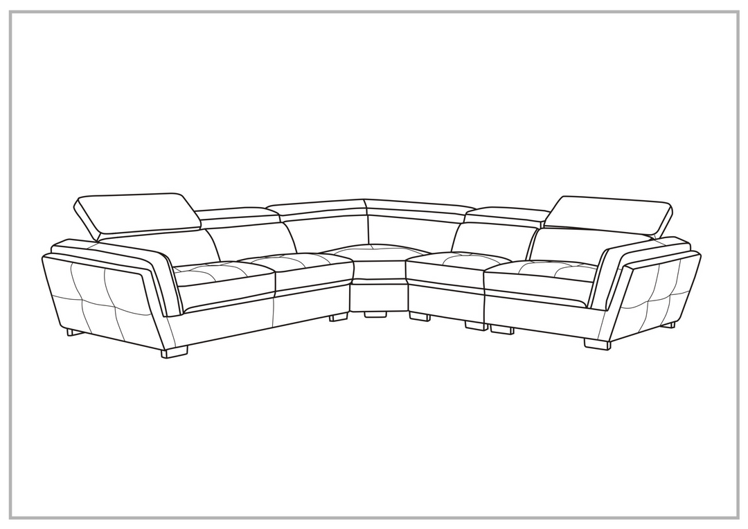 Adley L-shaped Leather Sectional with Adjustable Headrests