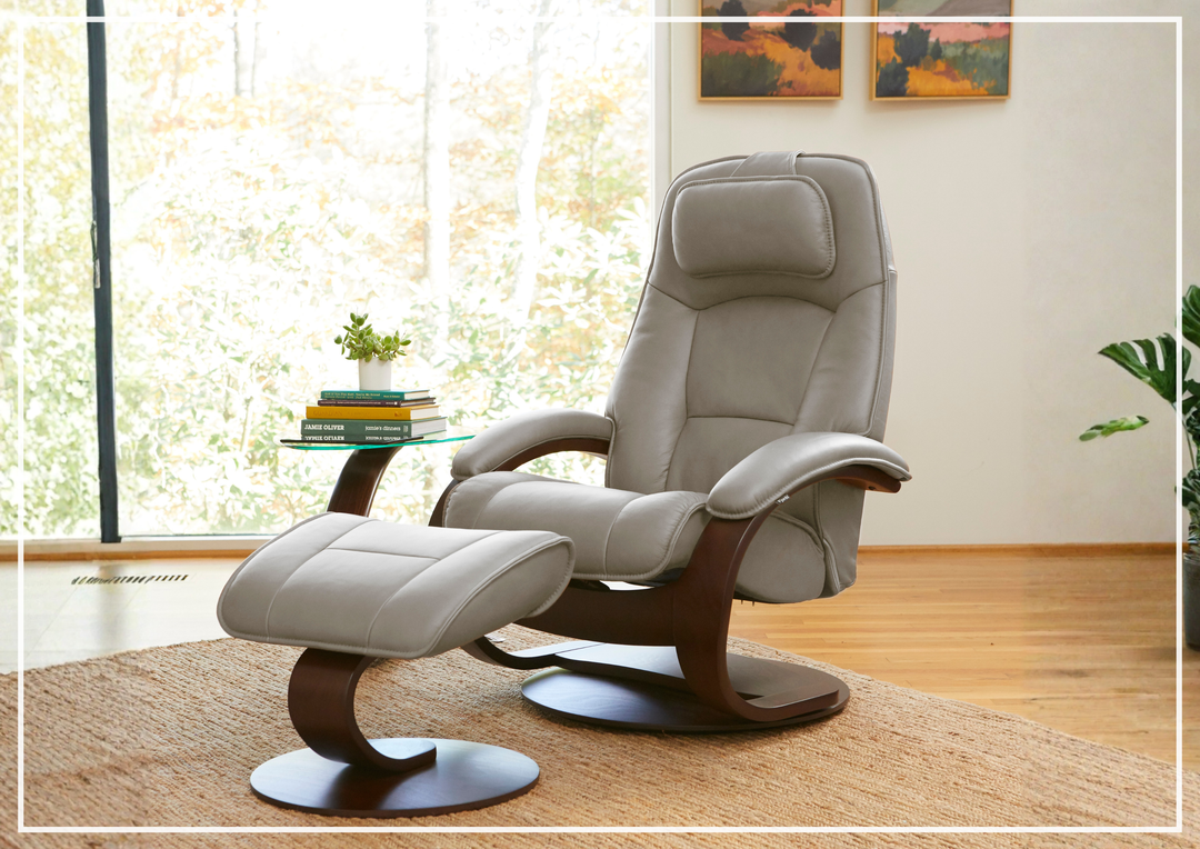 Fjords Admiral C Recliner Chair with Foot Stool and Swivel Base
