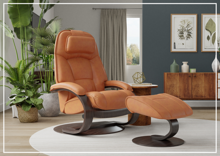 Fjords Admiral C Recliner Chair with Foot Stool and Swivel Base