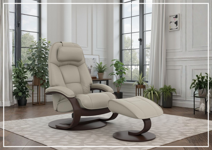 Fjords Admiral C Recliner Chair with Foot Stool and Swivel Base