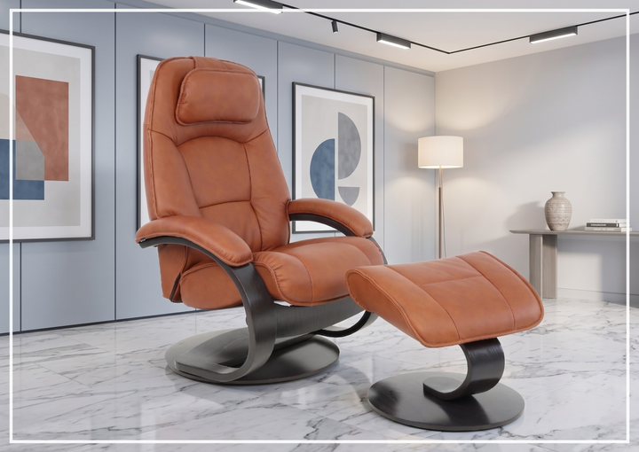 Fjords Admiral C Recliner Chair with Foot Stool and Swivel Base