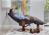 Fjords Admiral R Recliner Chair with Foot Stool and Swivel Base
