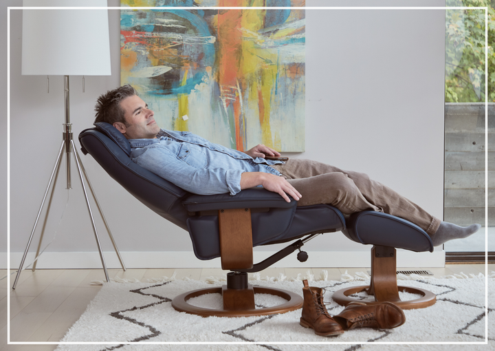 Fjords Admiral R Recliner Chair with Foot Stool and Swivel Base