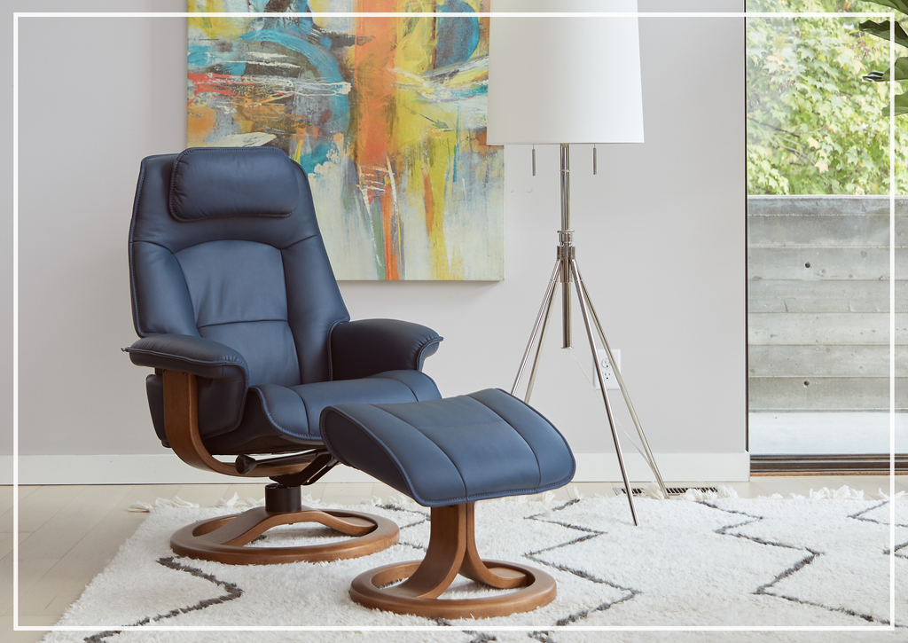 Fjords Admiral R Recliner Chair with Foot Stool and Swivel Base