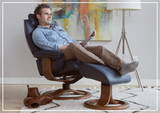 Fjords Admiral R Recliner Chair with Foot Stool and Swivel Base