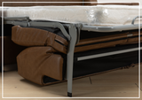 Kathy Ireland Alaves 3-Seater Brown Leather Sleeper Sofa (Queen Size)-SOFABED