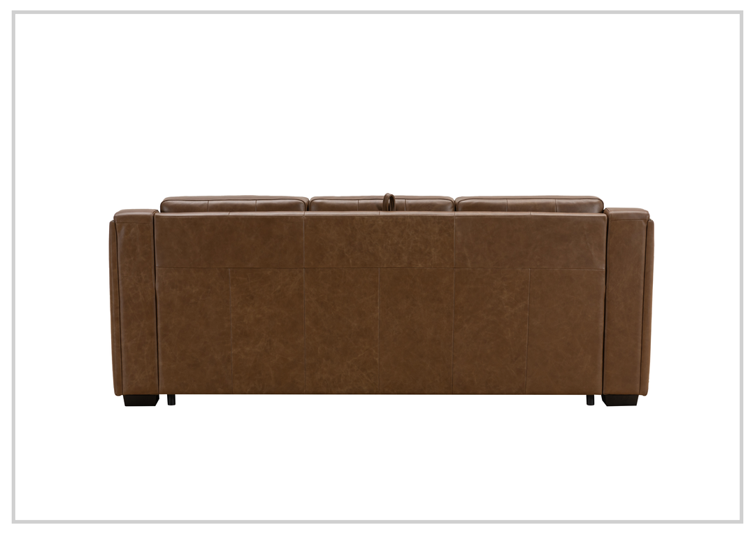 Kathy Ireland Alaves 3-Seater Brown Leather Sleeper Sofa (Queen Size)-SOFABED