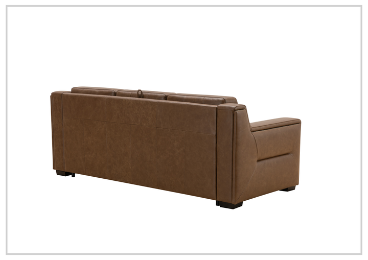 Kathy Ireland Alaves 3-Seater Brown Leather Sleeper Sofa (Queen Size)-SOFABED