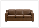 Kathy Ireland Alaves 3-Seater Brown Leather Sleeper Sofa (Queen Size)-SOFABED