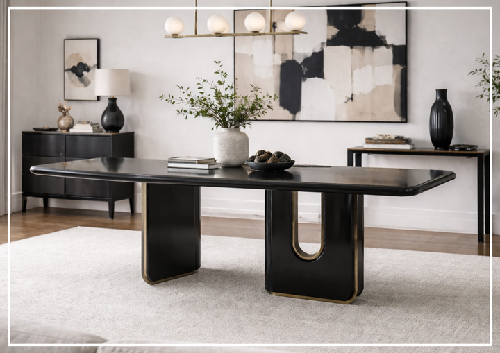 Klaussner Alessio Wooden Dining Table In Black - SOFABED