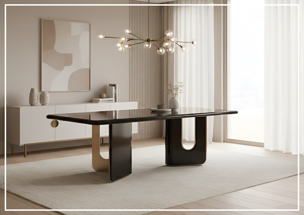Klaussner Alessio Wooden Dining Table In Black - SOFABED