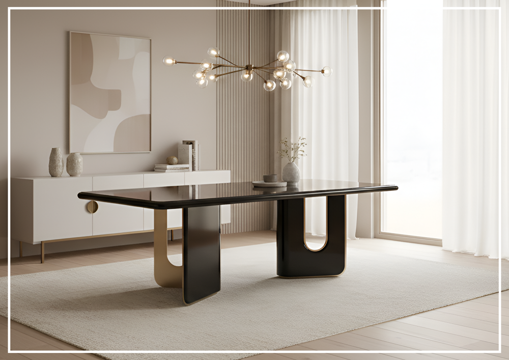 Klaussner Alessio Wooden Dining Table In Black - SOFABED