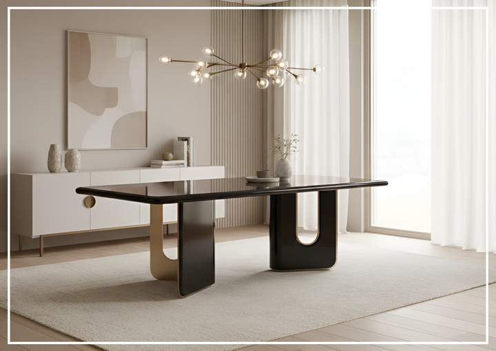 Klaussner Alessio Wooden Dining Table In Black - SOFABED
