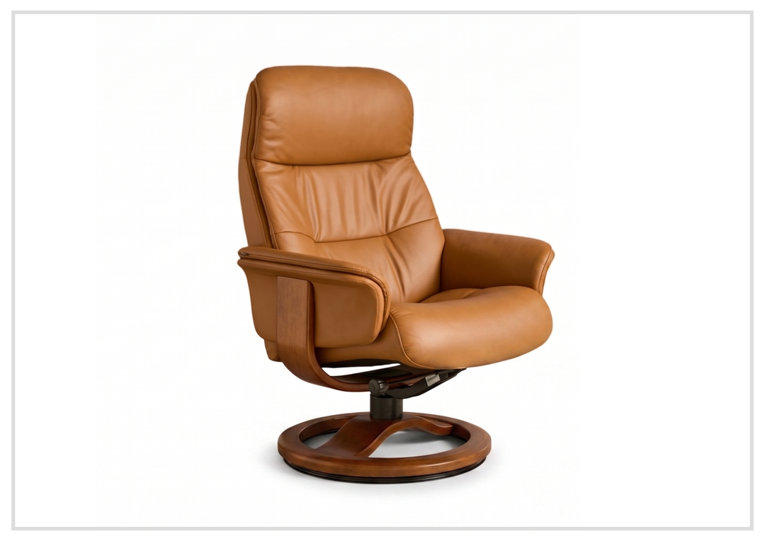 Fjords Anne R Swivel Recliner Chair with Ergonomic Foot Stool-Sofa Bed