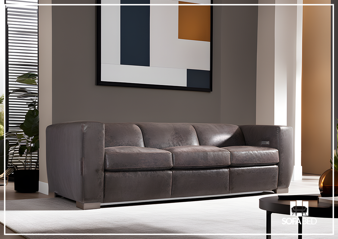 Arrezio Light Brown Leather Power Motion Sofa