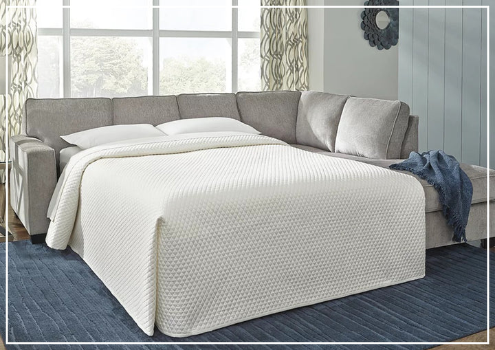 Gio Italia Aster Fabric Full Size Sleeper Sectional With Chaise