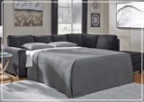 Gio Italia Aster Fabric Full Size Sleeper Sectional With Chaise