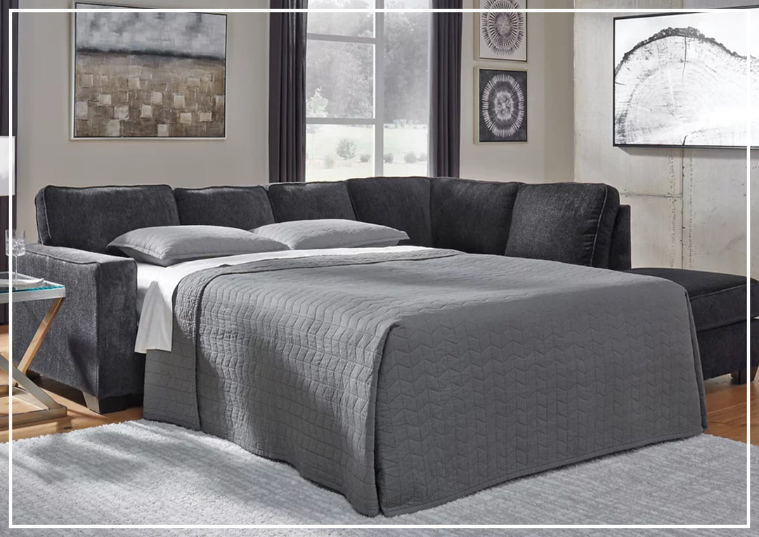 Gio Italia Aster Fabric Full Size Sleeper Sectional With Chaise
