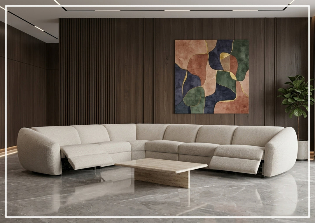 Bernhardt Avignon Fabric Motion Sectional Sofa With Power Headrest