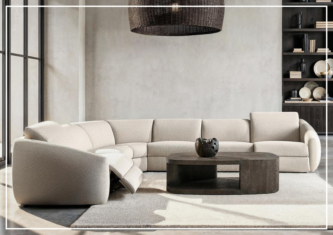 Bernhardt Avignon Fabric Motion Sectional Sofa With Power Headrest