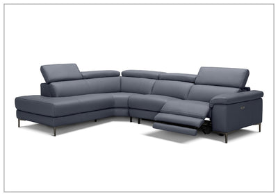 Axel L-Shaped Italian Leather Sectional Sofa with Electric Recliner