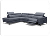 Axel L-Shaped Italian Leather Sectional Sofa with Electric Recliner