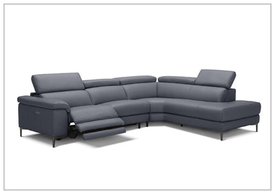 Axel L-Shaped Italian Leather Sectional Sofa with Electric Recliner