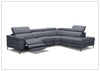 Axel L-Shaped Italian Leather Sectional Sofa with Electric Recliner