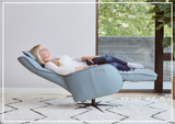 Fjords Axel Leather Power Recliner Chair with Swivel Glider Base-Sofa Bed