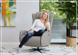 Fjords Axel Leather Power Recliner Chair with Swivel Glider Base-Sofa Bed