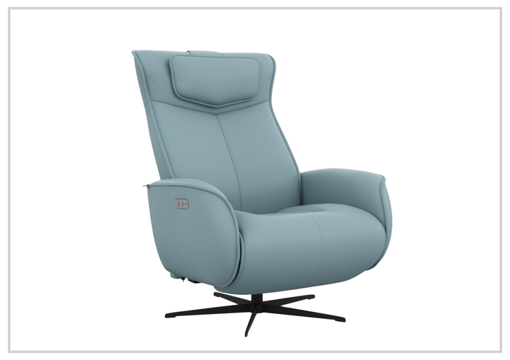 Fjords Axel Leather Power Recliner Chair with Swivel Glider Base-Sofa Bed