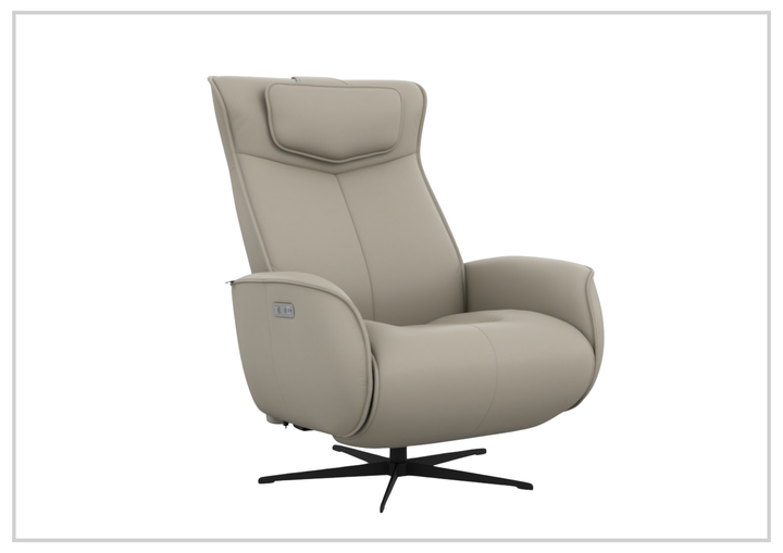 Fjords Axel Leather Power Recliner Chair with Swivel Glider Base-Sofa Bed