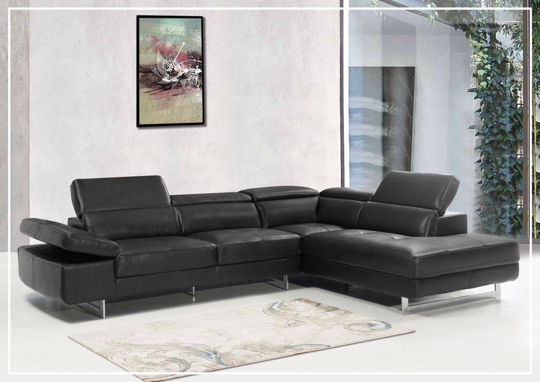 Gio Italia Cavour Mansion L-shaped Italian Leather Sectional Sofa