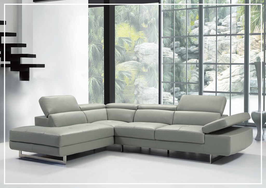 Gio Italia Cavour Mansion L-shaped Italian Leather Sectional Sofa